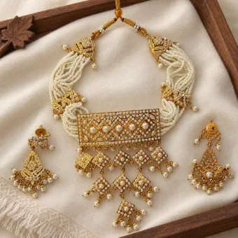 Bridal jadau choker set